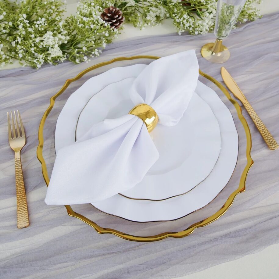 PLATO DE SITIO FLOR TRANSPARENTE FILO DORADO DE VIDRIO(Caja de 12 unidades)